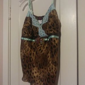 sexy leopard and lace beaded tank